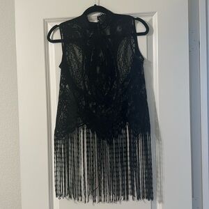 Zara lace top with fringe